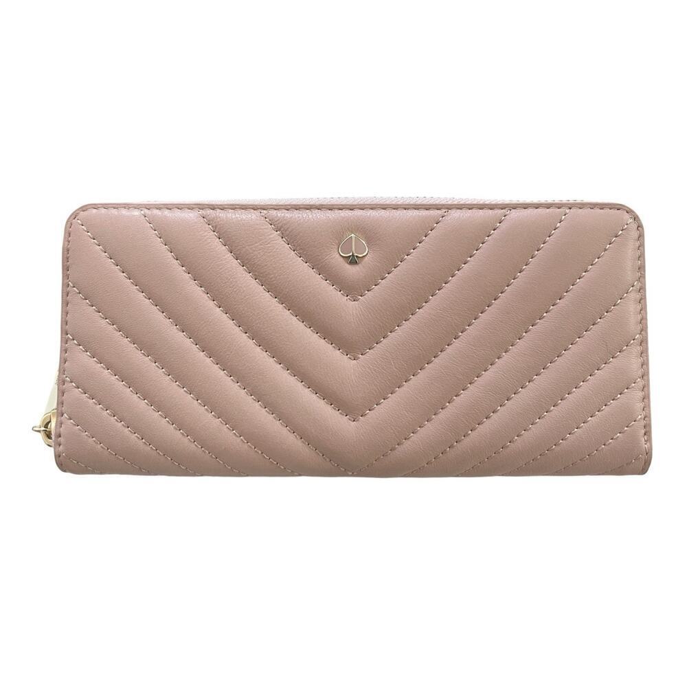 Kate Spade Amelia Slim Continental Lamb Leather Wallet in Pale Pink‎ Zip Around